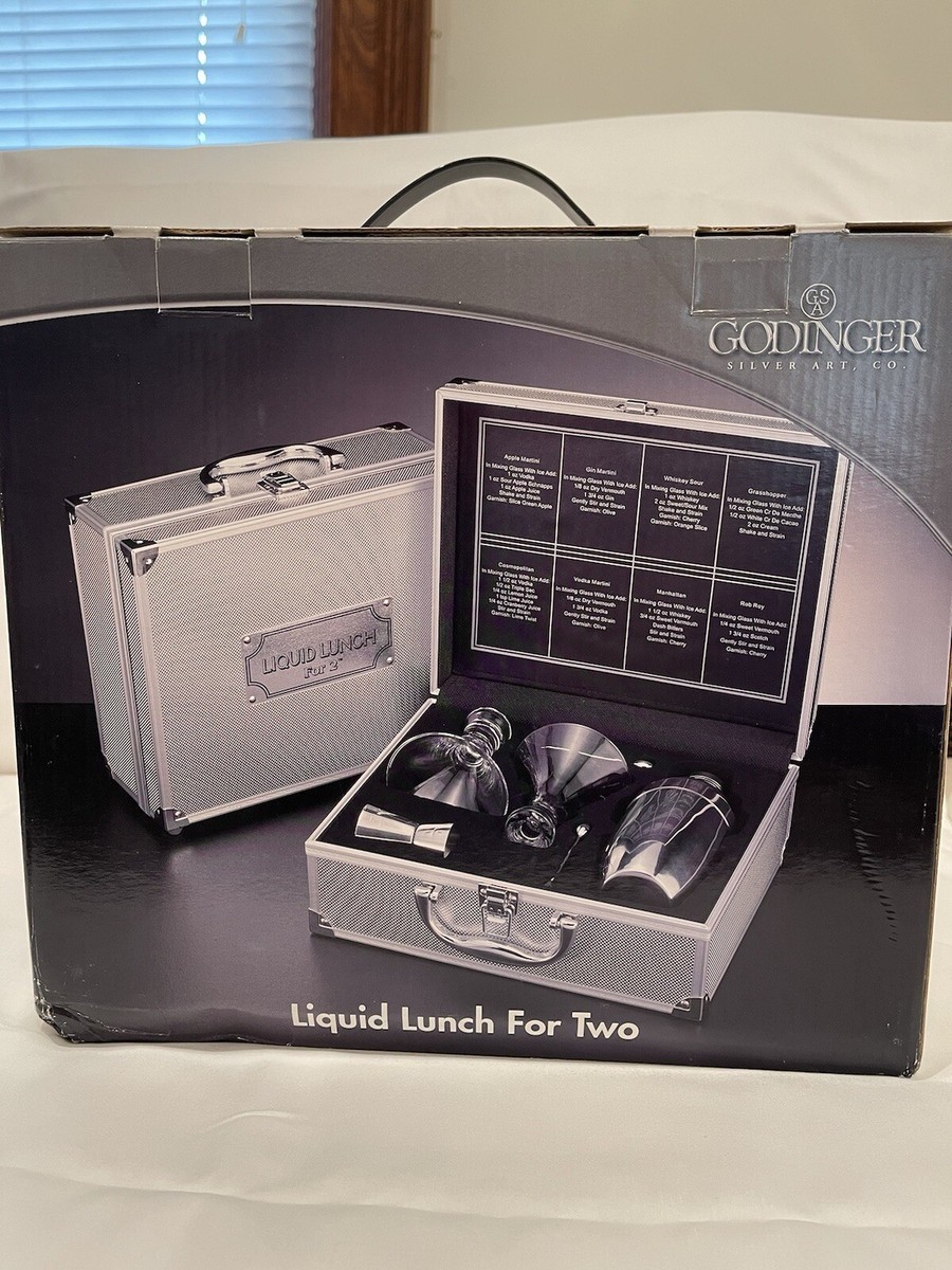 GODINGER Liquid Lunch For Two Silver Art Co Stainless Steel Case