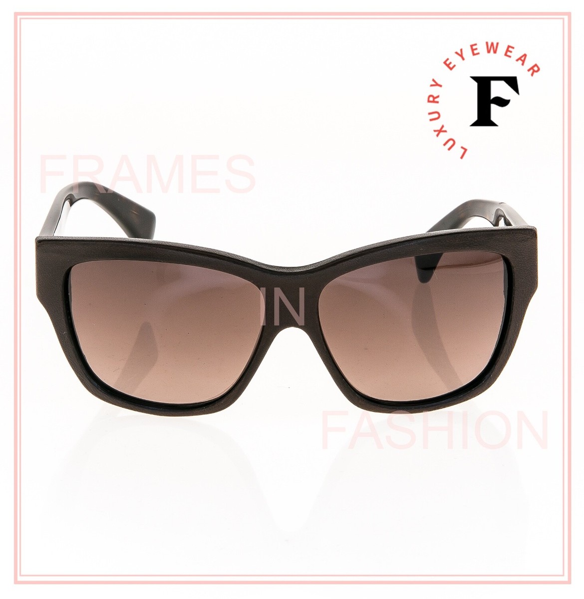 ALEXANDER MCQUEEN Brown Havana Classic Rectangle Leather  display picture 1