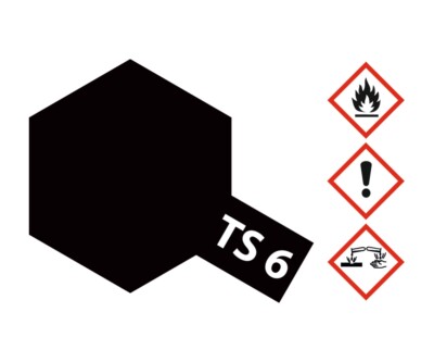 TS-6 Schwarz matt Modell Farbspray 100ml Perfekt für Plastik