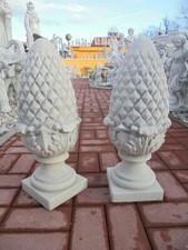 2 x Pfeilerabdeckung, Pinienzapfen, 51 cm Steinguss, Pfeilerkrone, Gartendeko