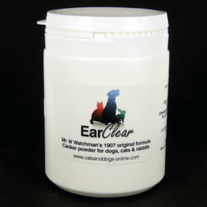 EarClear Powder Ear Mites, DOG EAR Canker Wax Dog Cat 100g ...