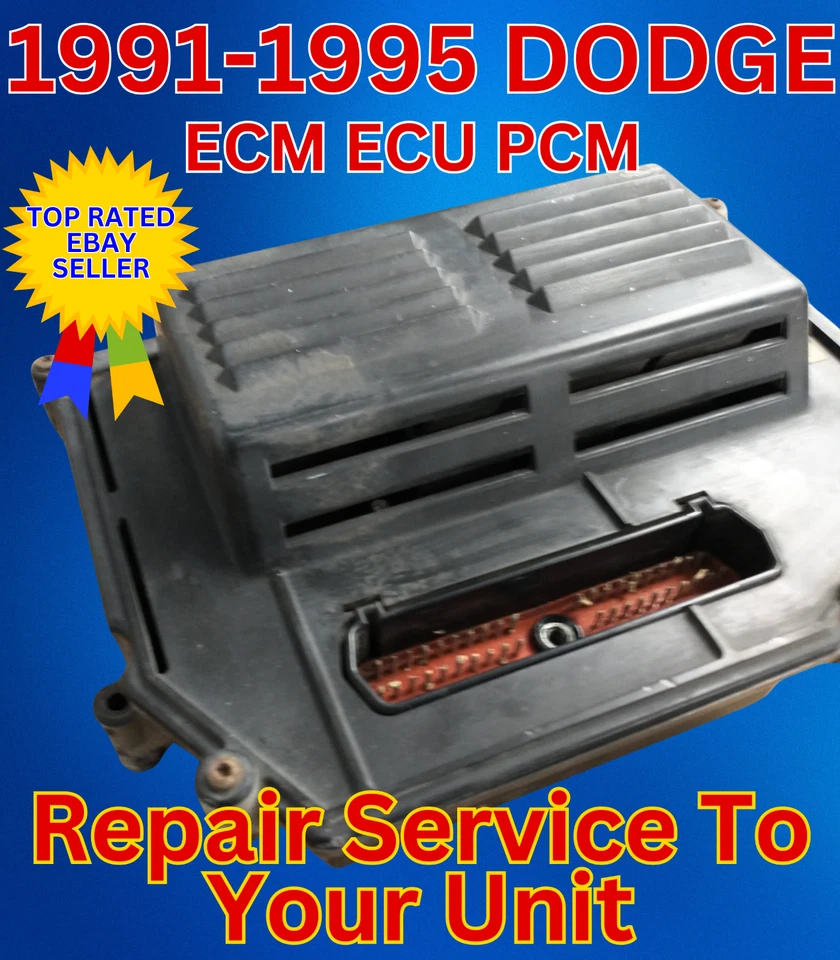 Camión Dodge Ram Motor de gasolina ECM ECU PCM Motor Reparación y devolución de computadora 1993-1995 Foto 2 de 4