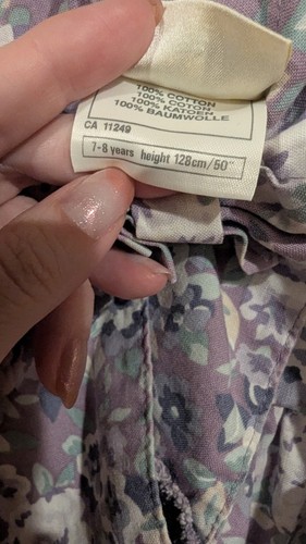 Vtg Laura Ashley Mother & Child Girls Sleeveless Floral Dress Sz 7-8 Lavender - Picture 6 of 6