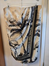 H&M Summer Wrap Mini Dress Black Ivory Tropical Size M