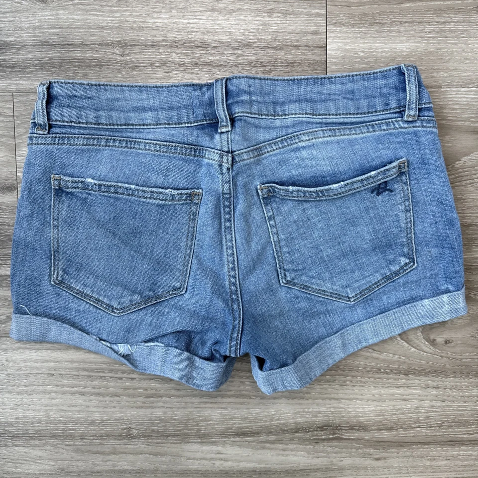 DL1961 Pantalones Cortos Mujer 24 Azul 2" Renee Tiro Bajo Lavado Ligero Enrollado Somerset Denim Foto 2 de 4