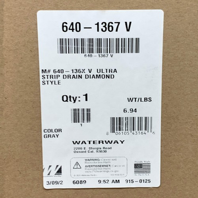 #ad WATERWAY Channel Concrete Diamond Strip Drain for Pool 32quot; White 640 1367 New $123.20