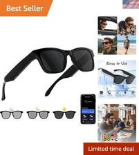 AI Smart Glasses with Color-Change Lenses Bluetooth Glasses for Men Women wit...