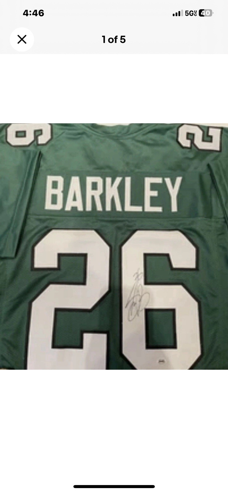 Autographed Signed Saquon Barkley Philadelphia Kelly Green Jersey Beckett COA 