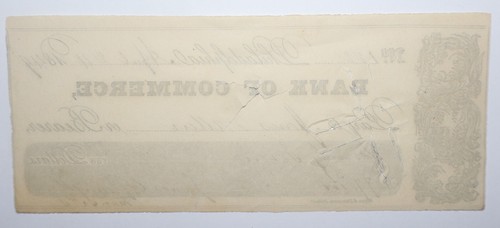 Bank Check April 1849 Philadelphia Bank of Commerce $77 - Picture 2 of 2