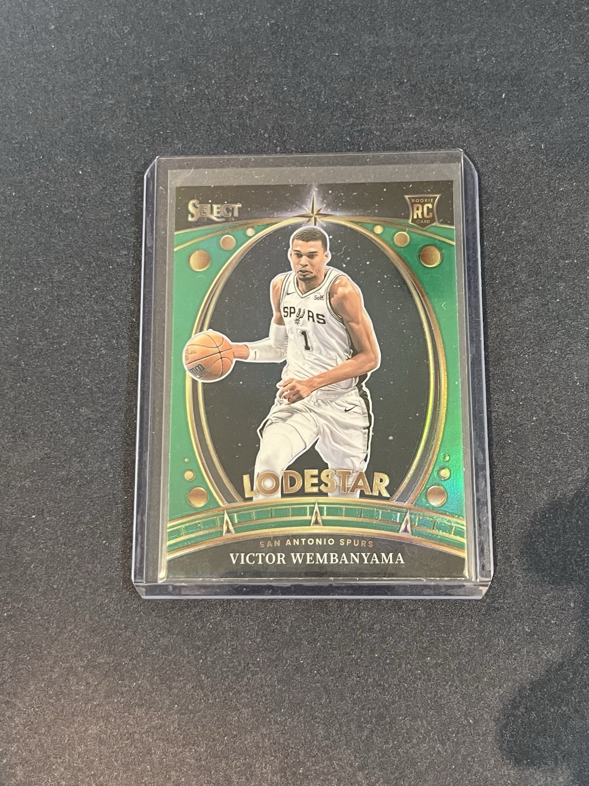Victor Wembanyama 2023-24 Panini Select Lodestar Green Prizm SSP #9 Spurs Rookie