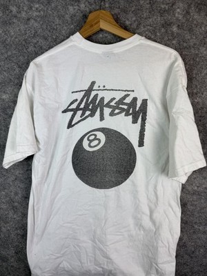 Vintage Stussy 8 Ball Tshirt Men's XL Streetwear Y2K Shortsleeve