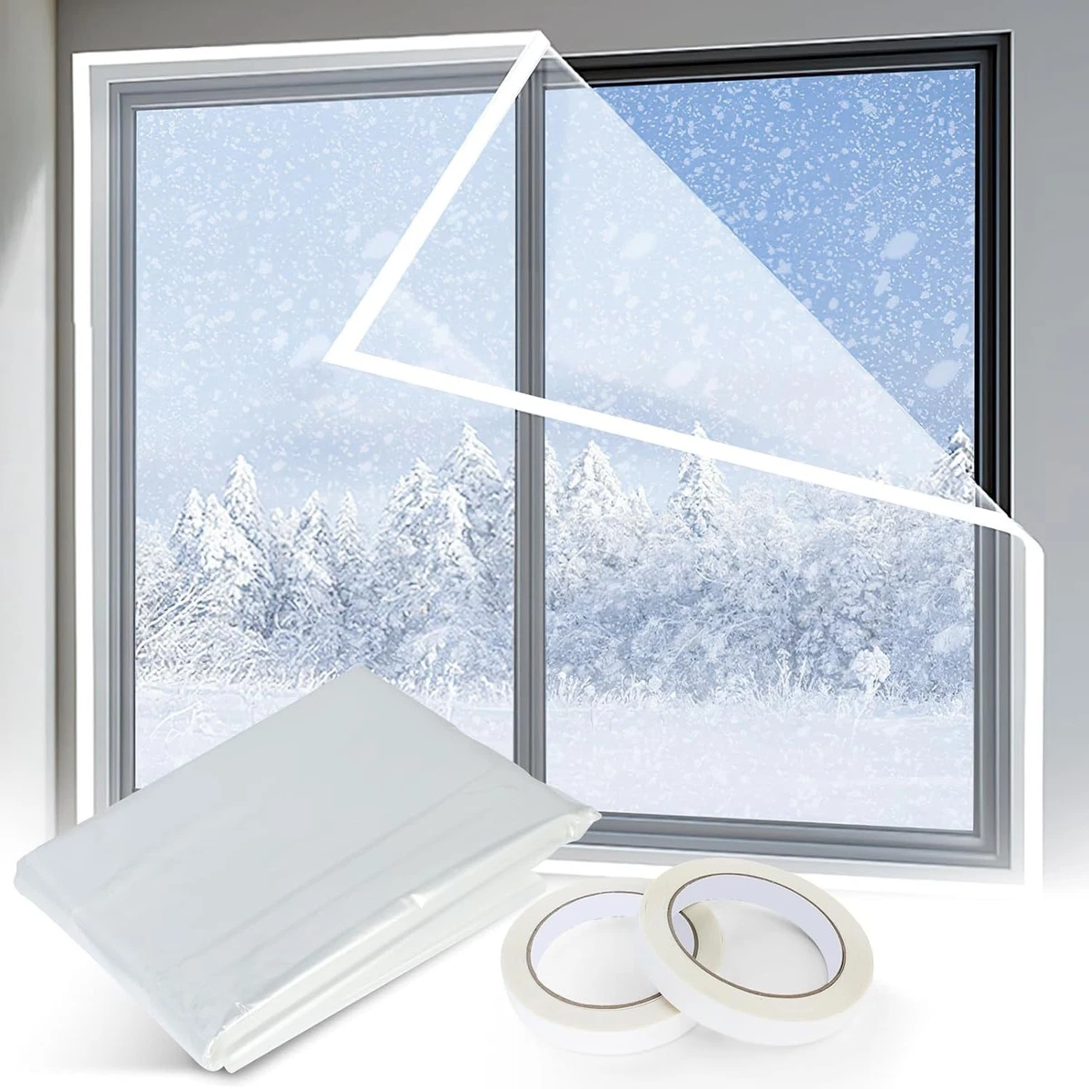 Kit de aislamiento de ventana 1,6 m x 10 m película de aislamiento de ventana película térmica para ventana con