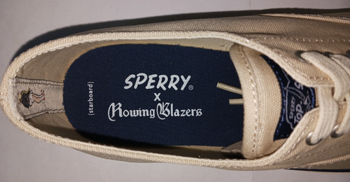 Sperry Cloud CVO x Rowing Blazers 'Dexter' Beige/Navy Sneakers Mens Size 10.5 - Picture 8 of 17