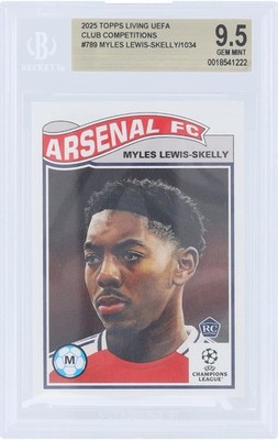 Myles Lewis-Skelly Arsenal FC 2025 Topps Living UEFA #789 BGS 9.5 Rookie Card