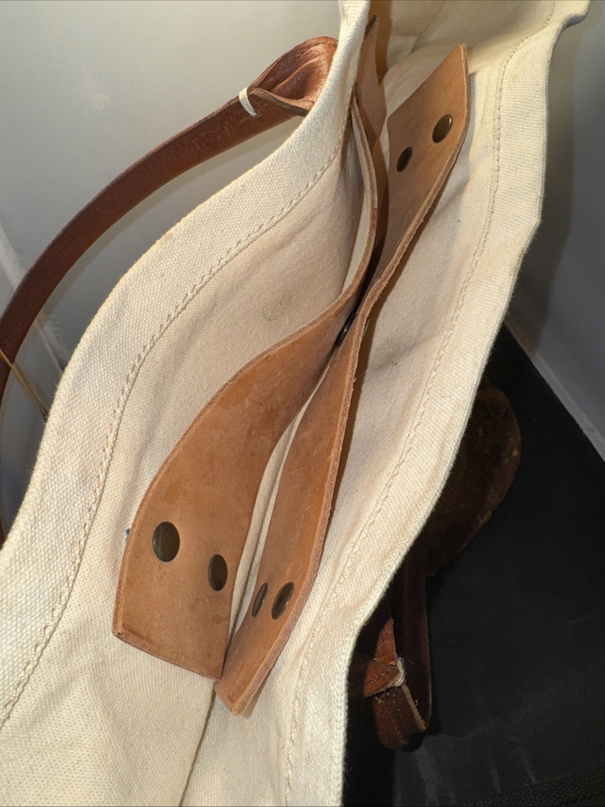 WILL LEATHER GOODS Canvas & Leather Tote Bag-SOLD As IS