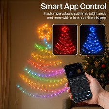 Image of Flat LED Christmas Tree 1.4m RGB Colour Changing Light Indoor Outdoor Decoration