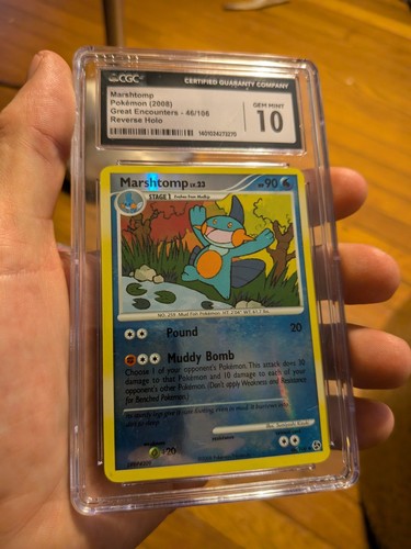 (POP 19) CGC 10 GEM MINT Pokemon Great Encounters Marshtomp LV.23 46/106 Holo - Picture 2 of 5