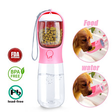 Portable Pet Dog Water Bottle Food Container Dispenser Leak Proof Travel 19oz