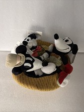 Disney Store RETIRED Mickey Mouse Classic Comic Bean Bag Set in Hat New NWT