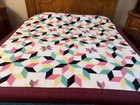 Carpenter Star Machine Pieced And quilted  Patchwork Quilt c-103 — photo 1