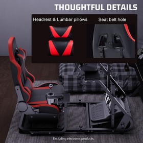 Hottoby G29 Racing Simulator Cockpit With Seat Fit Logitech G923 Thrustmaster