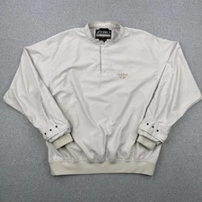 Zero Restriction Jacket Mens XL Ivory 1/4 Button Windbreaker Heritage Club Golf