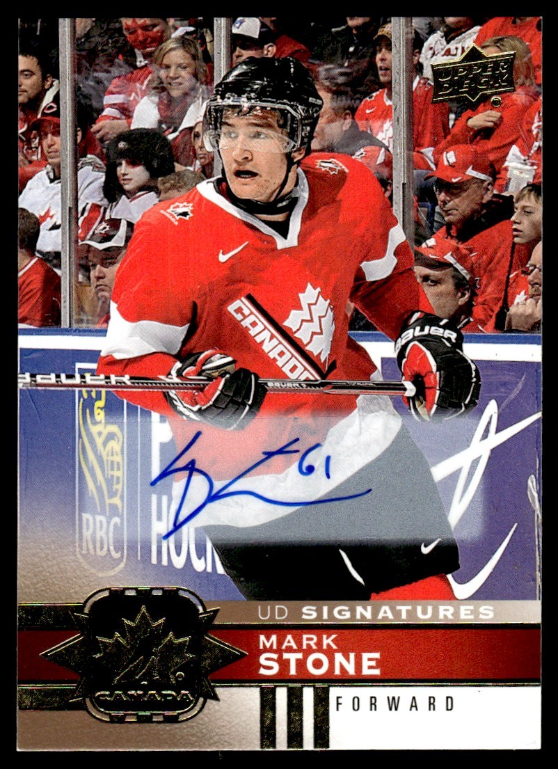 2017-18 Upper Deck Team Canada Gold Foil Signatures Mark Stone Auto Canada #41