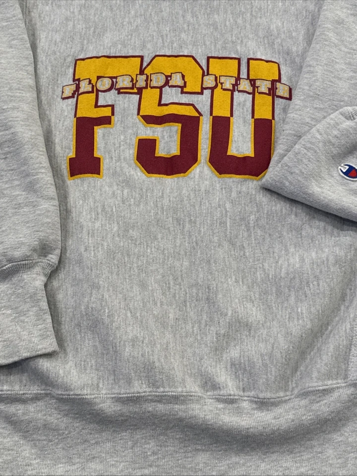 VTG 90’s Champion Florida State University Seminoles Reverse Weave Sweatshirt M - Image 2 of 4