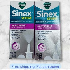 FOR 2 Vicks Sinex Severe Moisturizing Ultra Fine Mist 0.5 Fl oz EXP2027 NEWSHIP