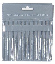 Excel Tools 4in, Cut 2 Needle Files 12 Mini Files, Pouch 55608