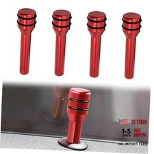 NTNEV 4 PCS Car Lock Knobs, 1.93" x 0.47" Aluminum Alloy Inner Door Pull Red