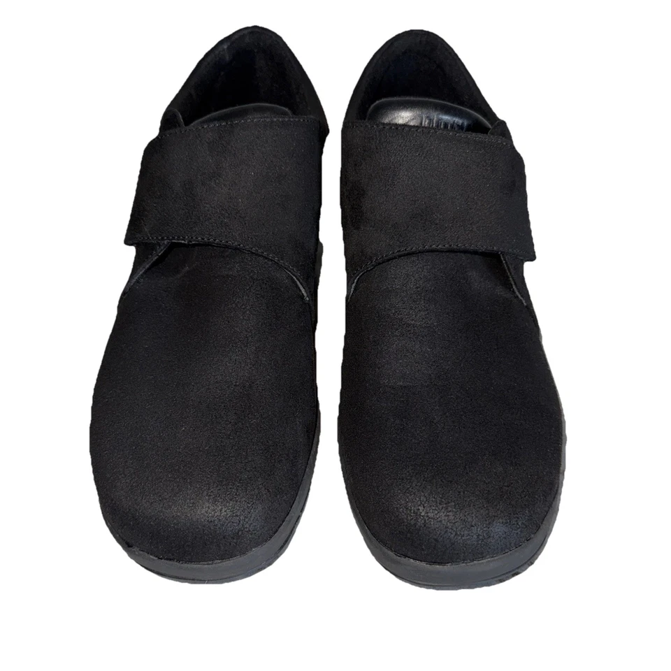 Zapatos cómodos Drew Moonwalk para mujer negros elásticos sin cordones talla 10 W gamuza sin corbata Foto 3 de 4