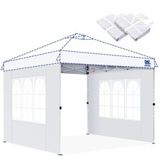 FANPAT Church Sidewalls 10x10 Pop Up Canopy, White(2Pcs Sidewalls Only)