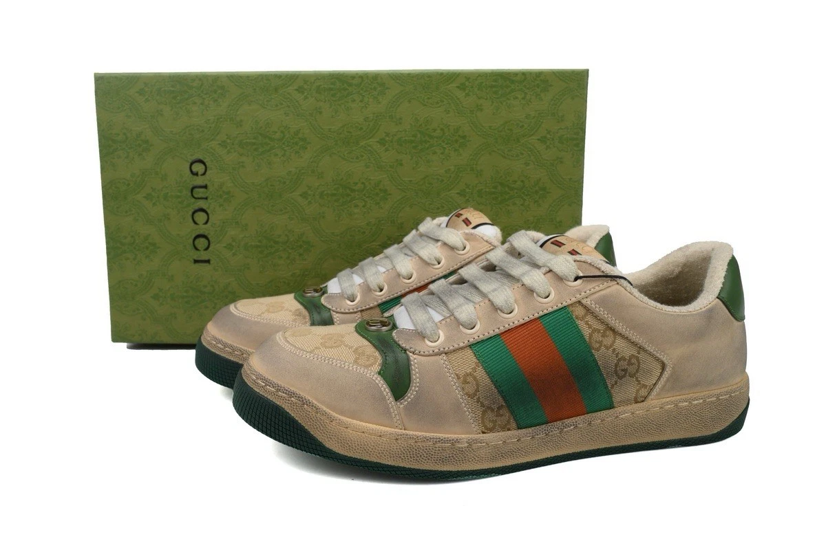 Chaussures basses sales homme Gucci taille 10 neuves vert abricot