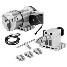 Uimoso Indexing Dividing Head with 3-Jaw Chuck and Tailstock for CNC Milling