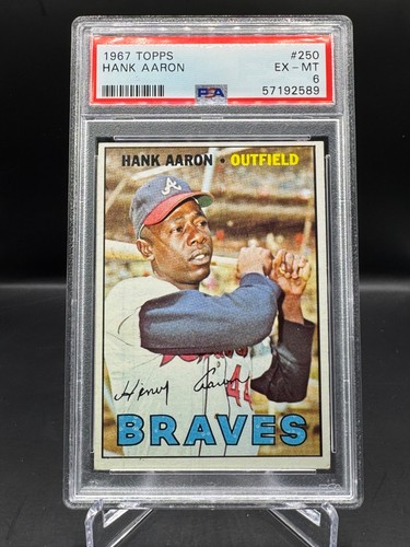 1967 TOPPS!  HANK AARON!  ATLANTA BRAVES!  #250   PSA 6!  EX-MT CONDITION!