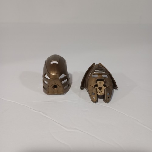 Lego Bionicle Maske KRAAHKAN mit 4 Loch Kinn flach metallic gold