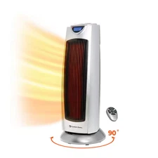 1500-Watt Digital Ceramic Oscillating Electric Tower Heater with Fan and Remote