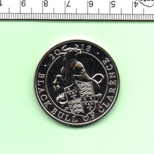 2018 THE BLACK BULL OF CLARENCE GENUINE QUEENS BEASTS £5 (HS-349)