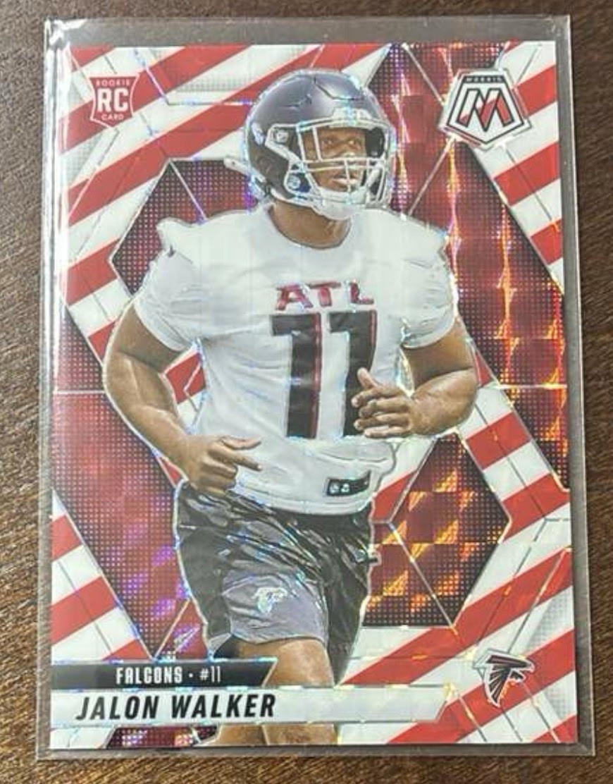 #377 Jalon Walker 2025 Panini Mosaic - Mosaic Red and White Stripe