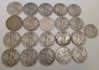 90% Silver Walking Liberty Half Dollars Circulated - 1944 D P and S - LOT OF 21