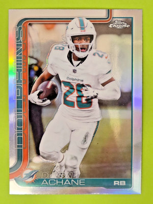 2025 Topps Chrome Football De'Vone Achane Refractor #188 Dolphins