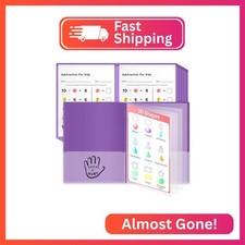 Henoyso 12 Pcs Plastic Take Home Folders with 4 Clear Front Pockets, Purple