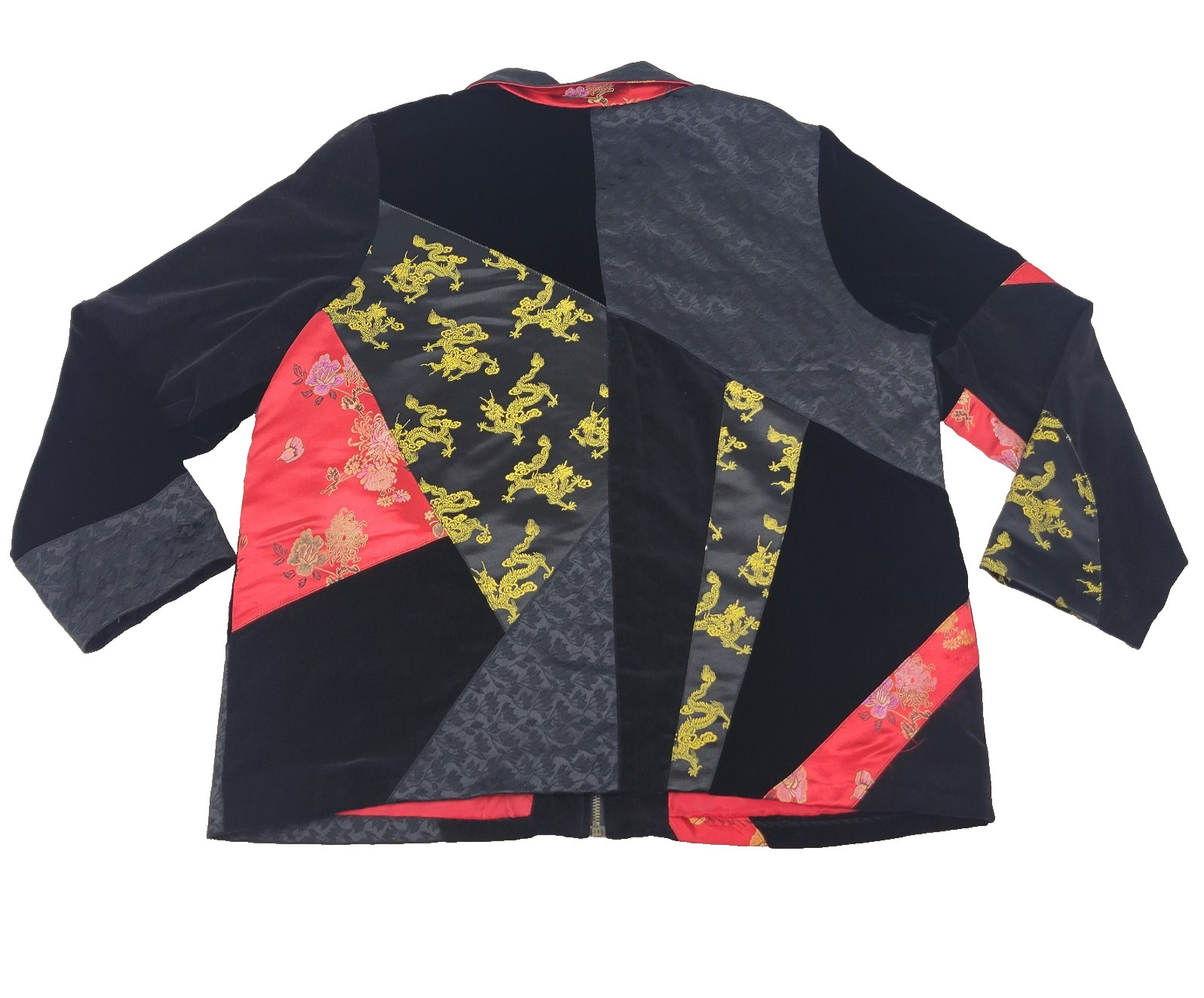 Graff XL Dragon Patchwork Jacket Black Red Gold A… - image 11