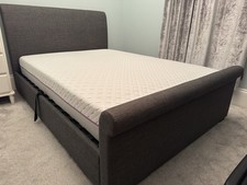 Dreams Wilson Grey Upholstered Ottoman Bed Frame & Memory Foam Mattress (DOUBLE)