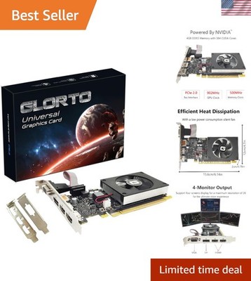 NVIDIA GT 730 4GB GPU - Optimal Performance with Dual HDMI & DisplayPort Outputs