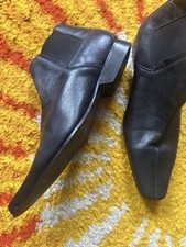 Black IKON Leather Chelsea Boots Winklepickers  Mod Indie Carnaby UK7