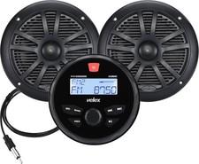 Marine Stereo Speaker Package Bluetooth, MP3 USB AM FM Marine Stereo - 2 x 6....