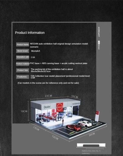 Diorama 1:64 Car Garage Model LED City Car Showroom Scene Display Building Model - Picture 30 of 102