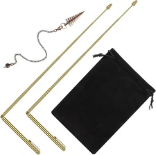 3 Pieces Divining Rods Copper and Dowsing Pendulum for Ghost Hunting, Energy Hea